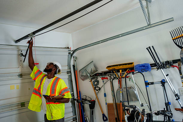 Professional Garage Door Roller Replacement technician working in Iselin, NJ